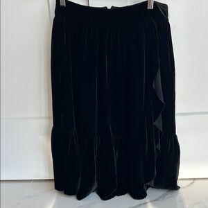 Kate Spade Black Velvet Ruffle Skirt